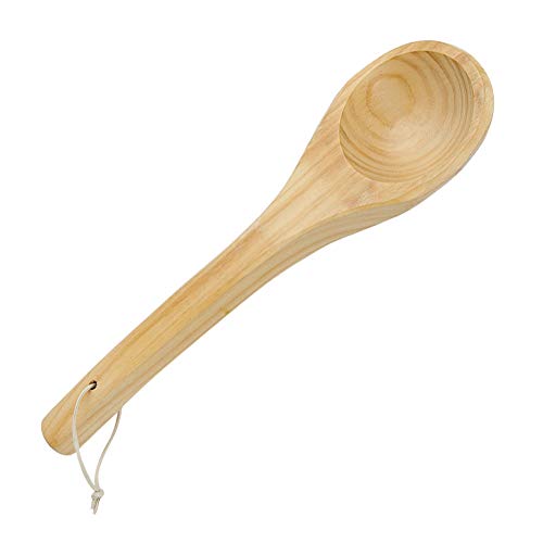 Sauna Single Löffel, 15,3 in großer Kapazität Holzkelle handgefertigtes Wasserdaucher Ladle Sauna Wasserdaucher Löffel mit bequemem Griff für Spa Küche glatt von Agatige
