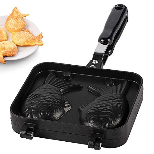 Taiyaki Fischschüttelkuchenpfanne, 5,51 × 7,08 -Zoll -Fischschüttelscheibe Nicht -Stick -Backwaren Waffelkuchenhersteller Edelstahl 2 -seitige Fischform Bakerware von Agatige