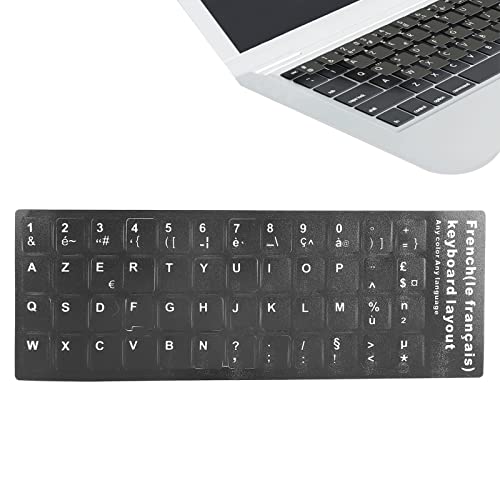 Tastatur kleber französisch, Französische Tastaturbuchstaben Ersatzaufkleber Schwarzer Hintergrund mit weißen Buchstaben für Computer Desktop PC Laptop von Agatige