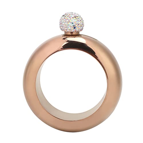 Tragbarer Armbandkolben, 3,5 Unzen Edelstahl Unzerbrechlicher Armreifenflaskwein Alkohol Krug für Tanzgeburtstagsfeier Club Bar (Bright Rose Gold) von Agatige
