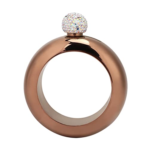 Tragbarer Armbandkolben, 3,5 Unzen Edelstahl Unzerbrechlicher Armreifenflaskwein Alkohol Krug für Tanzgeburtstagsfeier Club Bar (Bronze) von Agatige