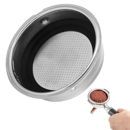 Einzeltassen-Kaffeefilterkorb, 51 Mm, Edelstahl, Wiederverwendbar, Abnehmbarer Espresso-Kaffeefilter, Bodenloser Kaffeefilter, Siebträgerkorb, Kaffeemaschinenzubehör Für Das Heimbüro von Agatige