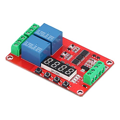 Zeitverzögerungs-Relaismodul, multifunktionales 2-Kanal-Selbstsperrzyklus-Timer-Modul mit LCD-Display/5V/12V/24V Micro-USB(24V) von Agatige