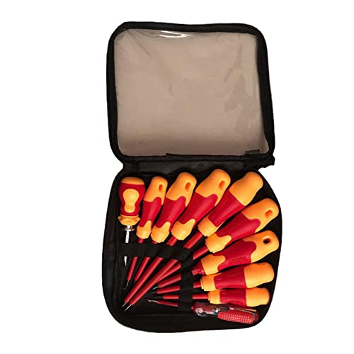 feinmechaniker werkzeug set, mini schraubenzieher set, torx schraubendreher set, 10-teiliges Isoliertes Professionelles Elektriker-Schraubendreher-Set Mit Magnetischer Spitze Und Kreuzschlitz-Bits von Agatige