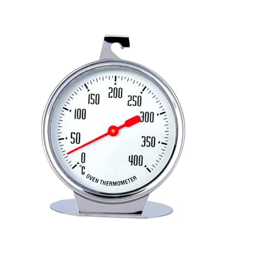 Edelstahl Backofen-Thermometer, 7 cm Messbereich 0°C bis 400°C Edelstahl Ofenthermometer, Backofen Thermometer zum Aufhängen und Hinstellen Backofenthermometer Digital Temperaturmessger von Agatige