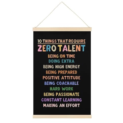 10 Things That Require Zero Talent, Motivierendes Zitat, Leinwandposter, Retro-Stil, Wandkunstdrucke, Holzrahmen, ästhetisch, 40,6 x 61 cm von Ageksten