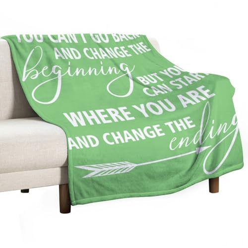 Ageksten Inspirierendes, motivierendes Zitat "You Can'T Go Back And Change The Beginning", weich, leicht, Geschenke für Kinder, Männer, Frauen, Geburtstagsgeschenke, 100 x 130 cm, 2 Stück von Ageksten