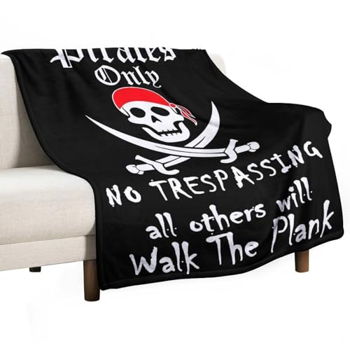 Ageksten Überwurfdecke "Pirates Only All Others Will Walk The Plank", weich, leicht, Geschenke für Kinder, Männer, Frauen, Geburtstagsgeschenke, 130 x 150 cm von Ageksten