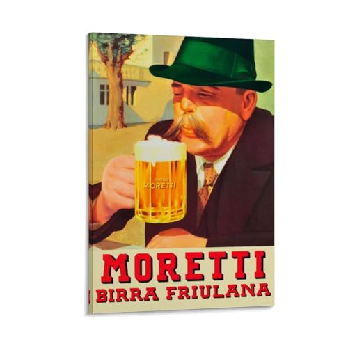 Birra Moretti Retro-Schild, 2 Poster, Vintage, ästhetische Wandkunstdrucke, 40 x 60 cm von Ageksten