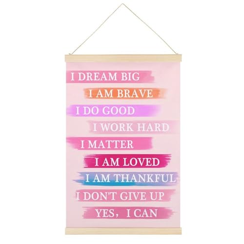 I Dream großes inspirierendes und motivierendes Leinwandposter, Retro-Stil, Wandkunstdrucke, Holzrahmen, ästhetisch, 50,8 x 76,2 cm von Ageksten