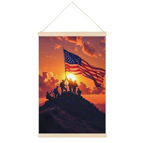Leinwandposter, Motiv: Amerikanischer 4. Juli (2), Retro-Stil, Wandkunstdruck, Holzrahmen, ästhetisch, 40,6 x 61 cm von Ageksten