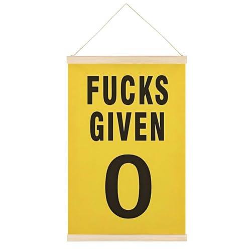 Leinwandposter mit lustigem Zitat "1-Given 0", Retro-Stil, Wandkunstdruck, Holzrahmen, ästhetisch, 61 x 91,4 cm von Ageksten