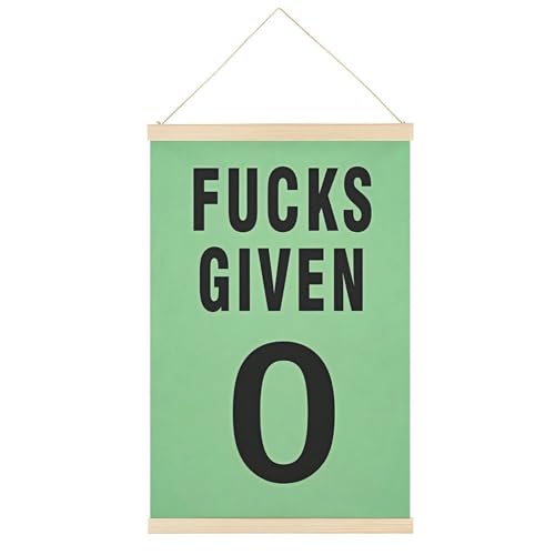 Leinwandposter mit lustigem Zitat "1 Given 0", Retro-Stil, Wandkunstdruck, Holzrahmen, ästhetisch, 61 x 91,4 cm von Ageksten