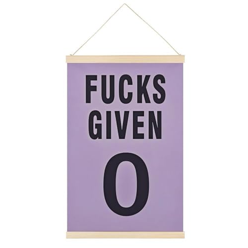 Leinwandposter mit lustigem Zitat "Given 0", Retro-Stil, Wandkunstdruck, Holzrahmen, ästhetisch, 40,6 x 61 cm von Ageksten