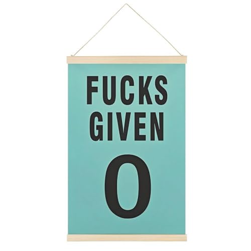 Lustiges Zitat "Given 0" - Leinwandposter im Retro-Stil, Wandkunstdrucke, Holzrahmen, ästhetisch, 40,6 x 61 cm von Ageksten