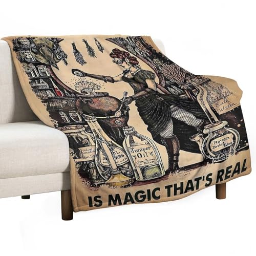 Überwurfdecke mit Aufschrift "Science Is Magic Witch", weich, leicht, Geschenke für Kinder, Männer, Frauen, Geburtstagsgeschenke, 130 x 150 cm von Ageksten
