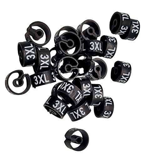 25 Stk. Tex-Clip schwarz Größenreiter, Größenauszeichnung für Textilen, Größenringe für Kleiderbügel, Größenfinder, Größenkennzeichnung Gr. 3XL 25 Stk. Tex-Clip schwarz Größenreiter, Größenauszeichnung für Textilen, Größenringe für Kleiderbügel, Größenfinder, Größenkennzeichnung Gr. 3XL von Agentur Werner Kuhlins