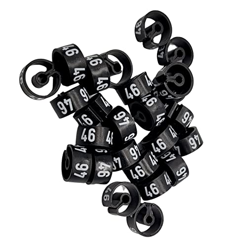 25 Stk. Tex-Clip schwarz Größenreiter, Größenauszeichnung für Textilen, Größenringe für Kleiderbügel, Größenfinder, Größenkennzeichnung Gr. 46 von Agentur Werner Kuhlins