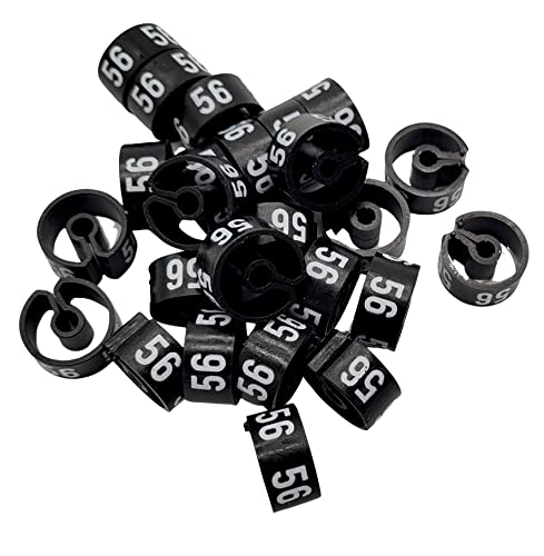 25 Stk. Tex-Clip schwarz Größenreiter, Größenauszeichnung für Textilen, Größenringe für Kleiderbügel, Größenfinder, Größenkennzeichnung Gr. 56 von Agentur Werner Kuhlins