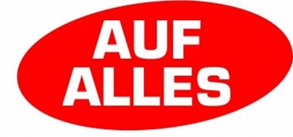 Aufkleber 20 30 40 50% Auf Alles 52 x 24 cm für Sale und Rabattaktionen, Schlussverkauf für Modegeschäft und Boutique (Auf Alles) von Agentur Werner Kuhlins