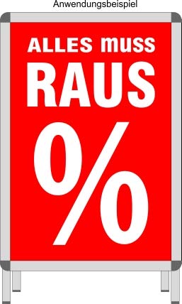 Rahmenplakat/Poster für Sale und Rabattaktionen - Über 27 verschiedene Varianten - DIN A1 Rahmen (Alles muss Raus%) von Agentur Werner Kuhlins
