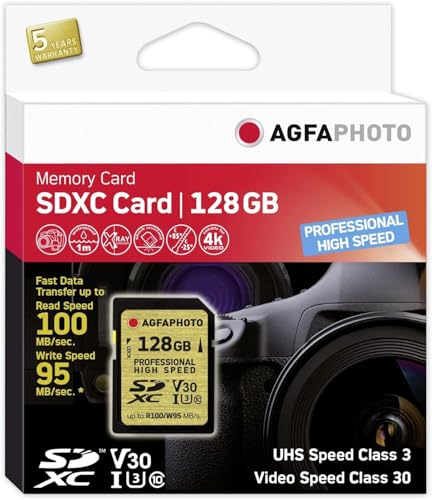 Agfa 10607 Professional HIGH Speed SDXC Class 10 UHS I U3 V30 Speicherkarte von AgfaPhoto