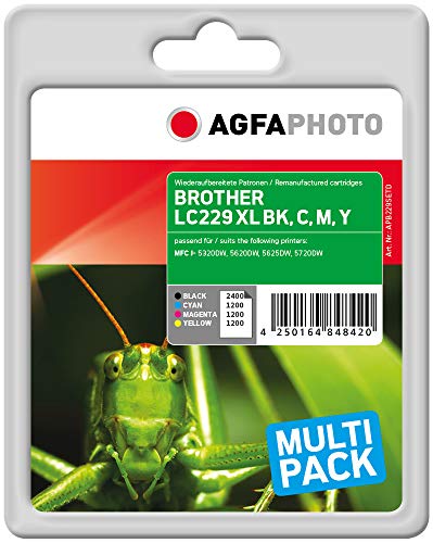 AgfaPhoto APB229SETD Remanufactured Tintenpatronen Pack of 1, schwarz, cyan, magenta, gelb, 13.5 x 10.8 x 7.2 von AgfaPhoto