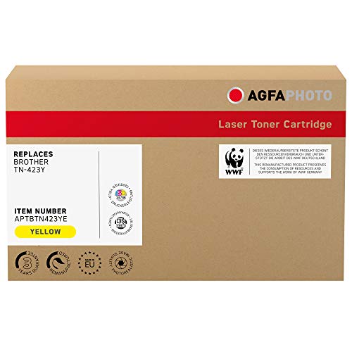 AgfaPhoto Laser Toner ersetzt Brother TN-423Y, 4000 Seiten, gelb (für die Verwendung in Brother HL-L8260), 35 x 11 x 14.5 von AgfaPhoto