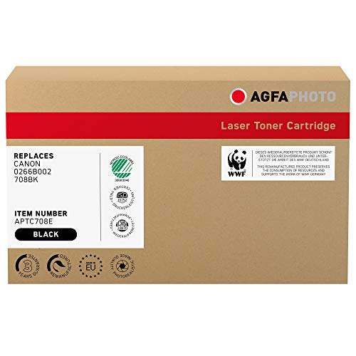 AgfaPhoto Laser Toner ersetzt Canon 0266B002; 708BK, 2500 Seiten, schwarz (für die Verwendung in Canon LaserShot LBP-3300) von AgfaPhoto