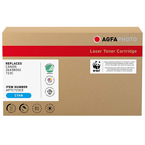 AgfaPhoto Laser Toner ersetzt Canon 2643B002; 723C, 8500 Seiten, cyan-blau (für die Verwendung in Canon LBP-7750) von AgfaPhoto