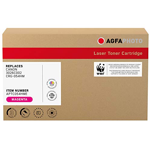 AgfaPhoto Laser Toner ersetzt Canon 3026C002; CRG-054HM, 2500 Seiten, Magenta-rot (für die Verwendung in Canon Color imageCLASS LBP-622 Cdw) von AgfaPhoto