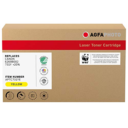 AgfaPhoto Laser Toner ersetzt Canon 6269B002; 731Y +20%, 1800 Seiten, gelb (für die Verwendung in Canon LBP-7100) von AgfaPhoto