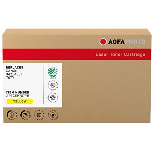 AgfaPhoto Laser Toner ersetzt Canon 9421A004; 707Y, 2000 Seiten, gelb (für die Verwendung in Canon LBP-5000) von AgfaPhoto
