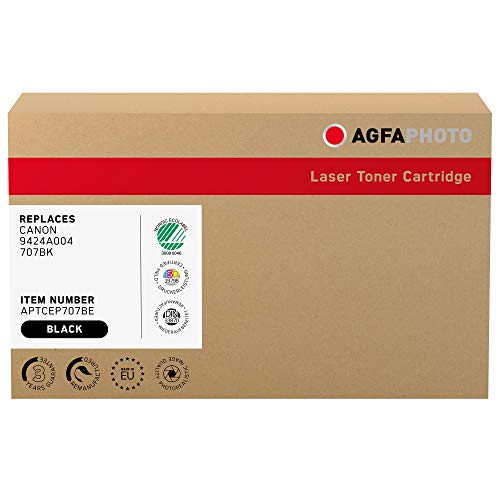 AgfaPhoto Laser Toner ersetzt Canon 9424A004; 707BK, 2500 Seiten, schwarz (für die Verwendung in Canon LBP-5000) von AgfaPhoto