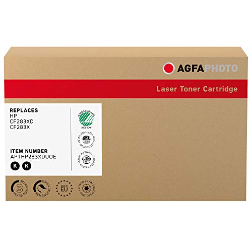 AgfaPhoto Laser Toner ersetzt HP CF283XD; CF283X, 2X 2.200 Seiten, 2X schwarz (für die Verwendung in HP LJ Pro M225) von AgfaPhoto