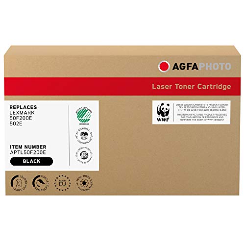 AgfaPhoto Laser Toner ersetzt Lexmark 50F200E; 502E, 1500 Seiten, schwarz (für die Verwendung in Lexmark MS310) von AgfaPhoto