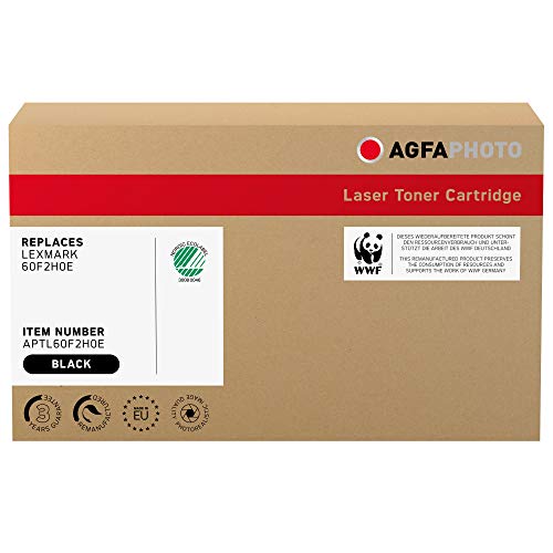 AgfaPhoto Laser Toner ersetzt Lexmark 60F2H0E, 10000 Seiten, schwarz (für die Verwendung in Lexmark MS317), 39 x 14 x 23.7 von AgfaPhoto
