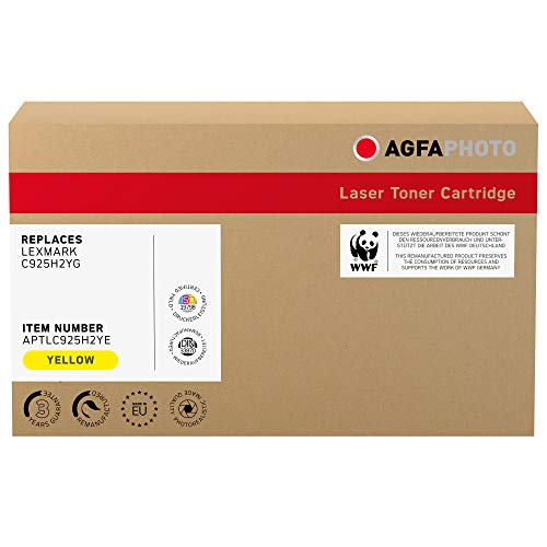 AgfaPhoto Laser Toner ersetzt Lexmark C925H2YG, 7500 Seiten, gelb (für die Verwendung in Lexmark C925) von AgfaPhoto