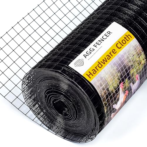 AggFencer 40,6cm x 3,4m schwarzes Hardware, 1,3mm Drahtstärke 12,7 x 12,7mm Maschengröße PVC-beschichtetes Drahtgeflecht, Vinylbeschichteter Zaun, Gartenpflanzenzaun, Hühnerstall AggFencer 40,6cm x 3,4m schwarzes Hardware, 1,3mm Drahtstärke 12,7 x 12,7mm Maschengröße PVC-beschichtetes Drahtgeflecht, Vinylbeschichteter Zaun, Gartenpflanzenzaun, Hühnerstall von AggFencer