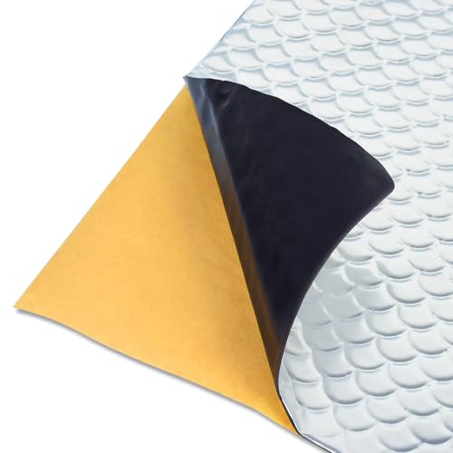 AggSound 1,3mm 12Stücks 40×25cm Alubutyl Anti Dröhn Dämmmatte, selbstklebend Isolierung für Autos, KFZ Lärmschutz, Schalldämmung und Schallschutz(1,12㎡) von AggSound