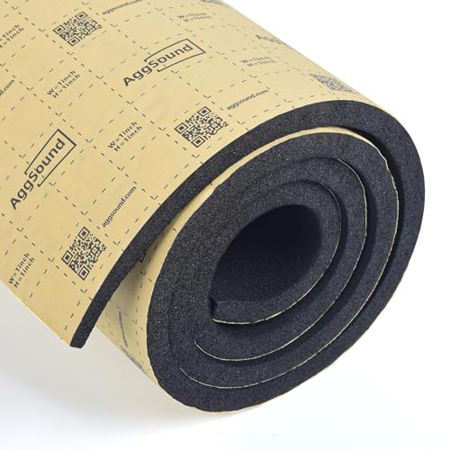AggSound 1 Rolle 25mm 152×40cm Dicke Schaumstoff, Auto Isolierung selbstklebend| Isoliermatte selbstschneidend (0,56㎡, 6sqft) von AggSound