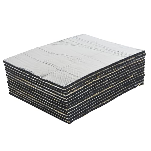 AggSound 13 Stück 10mm 40×33cm Auto alu geschnittene Dämmmatte selbstklebend| Schallschutzmatte| Reines Aluminium Hitzeschild-Isolierung (1,67㎡) von AggSound