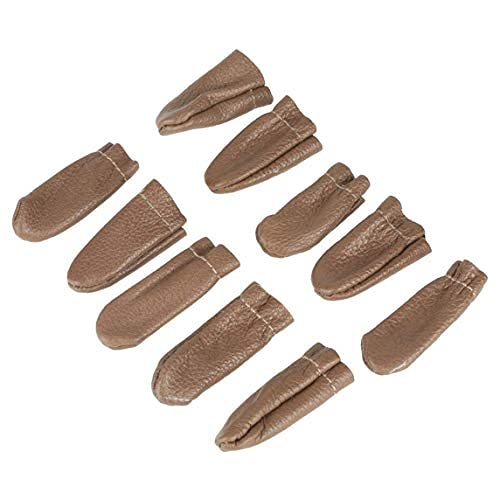 Agger 5Pairs Finger-Schutz-Finger Fingerhut Nadelfilzen echtes Leder Fingerschutz für Wolle zum Filzen Stricken Thumb von Agger