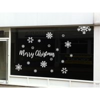 stickers Muraux Flocons De Neige Et « Merry Christmas » En Vinyle Pour Vitrine von AgileV