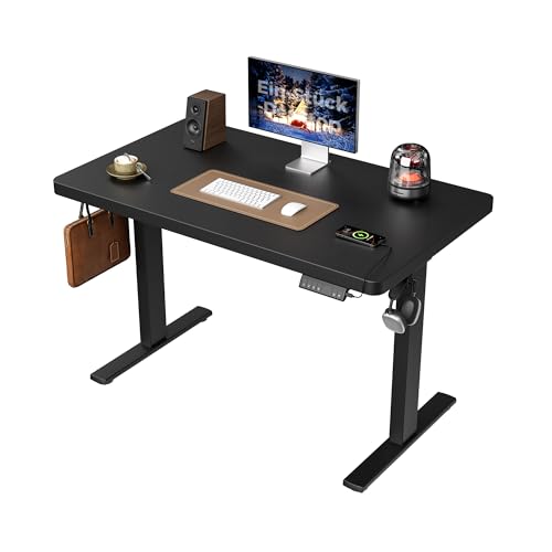 Agliestic Höhenverstellbarer Schreibtisch 120x60cm, 28MM Ganze Tischplatte mit 2 Motoren, Ergonomischer Steh-Sitz Tisch Stehpult mit 3 Memory-Steuerung, Einfache Montage für Homeoffice(Schwarz) von Agilestic