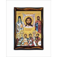 Bild Von Edessa Und Den Heiligen Märtyrern Megara - Mandílion Immagine Di Imagen De Edesa Mandílio Kleed Van von AgioErgo