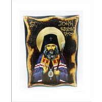 Handgefertigte Ikone Des Heiligen Johannes Maximovitch Auf Holzschild Mit 24K Goldenem Blatt Handgefertigte Ikone Des Heiligen Johannes Maximovitch Auf Holzschild Mit 24K Goldenem Blatt von AgioErgo