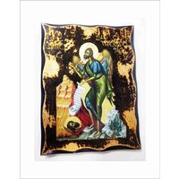 Handgefertigte Johannes Der Täufer Holz Ikone Mit 24K Blattgold Handgefertigte Johannes Der Täufer Holz Ikone Mit 24K Blattgold von AgioErgo