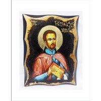 Handgefertigte St. Francis Xavier Holz Ikone Mit 24K Goldenem Blatt Handgefertigte St. Francis Xavier Holz Ikone Mit 24K Goldenem Blatt von AgioErgo