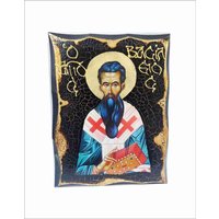 Handgemachte Basilikum Holz Ikone Gealterte Plakette Mit 24K Goldenem Blatt Handgemachte Basilikum Holz Ikone Gealterte Plakette Mit 24K Goldenem Blatt von AgioErgo